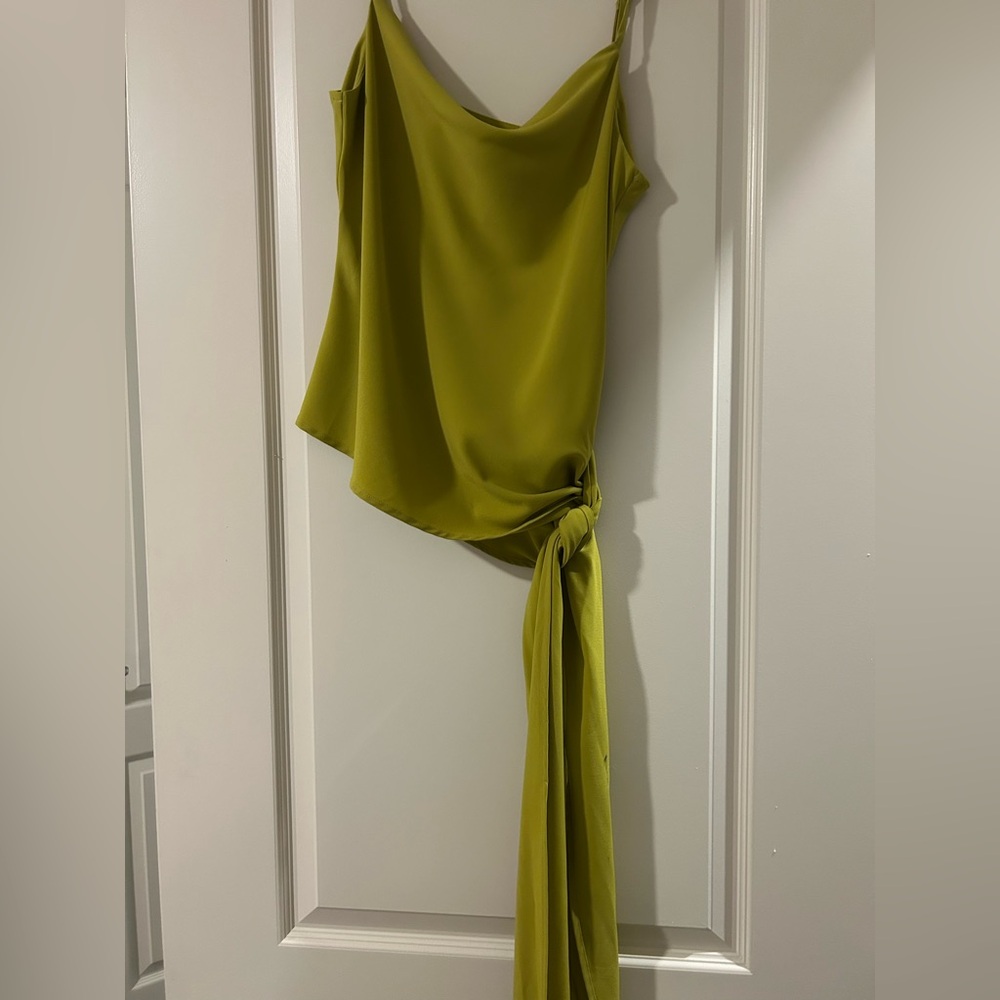 Chartreuse Top with Tie Detail